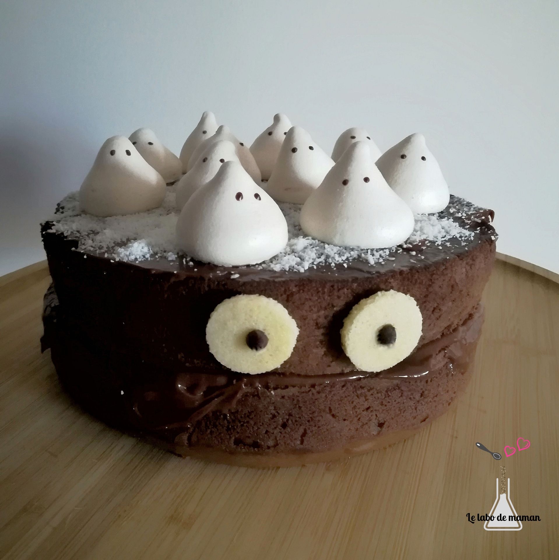 molly cake - monstre - halloween - chocolat - meringue - cake design - facile
