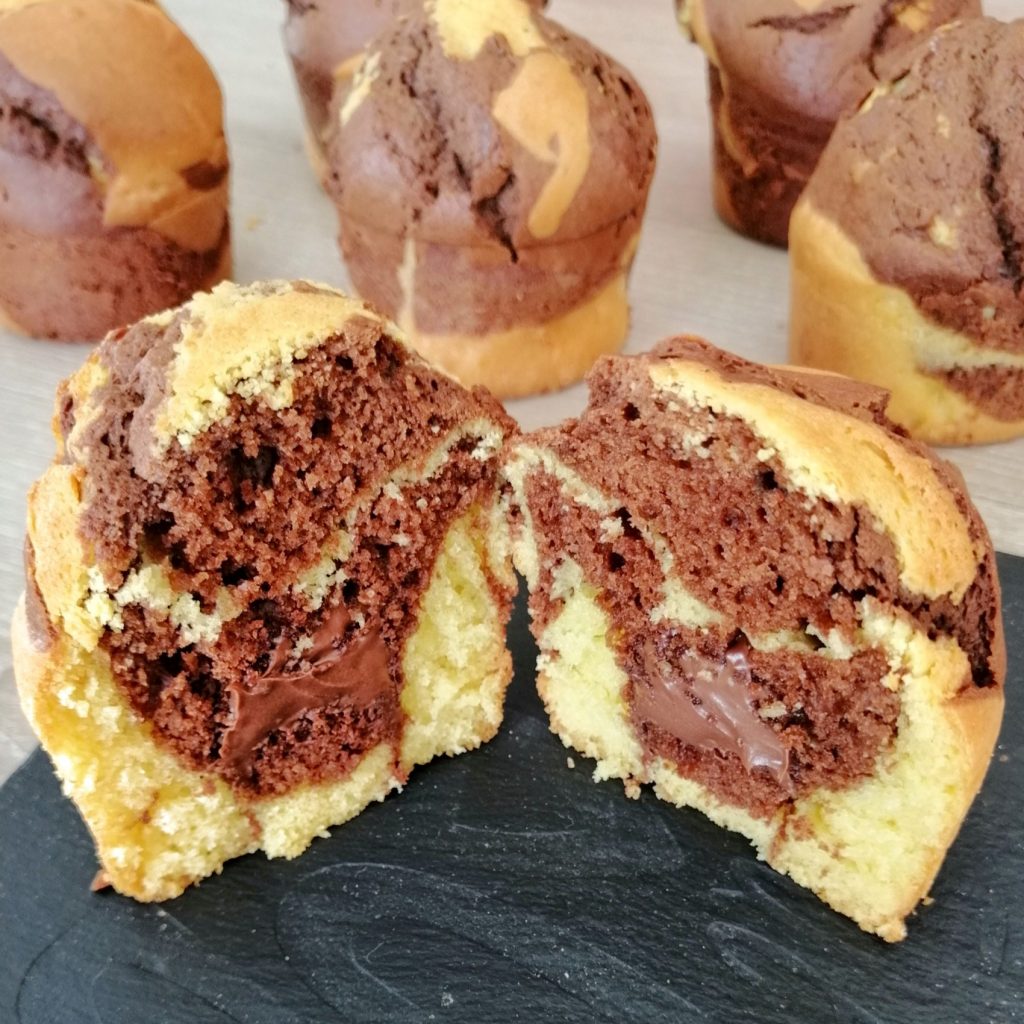 muffin marbré coeur nutella