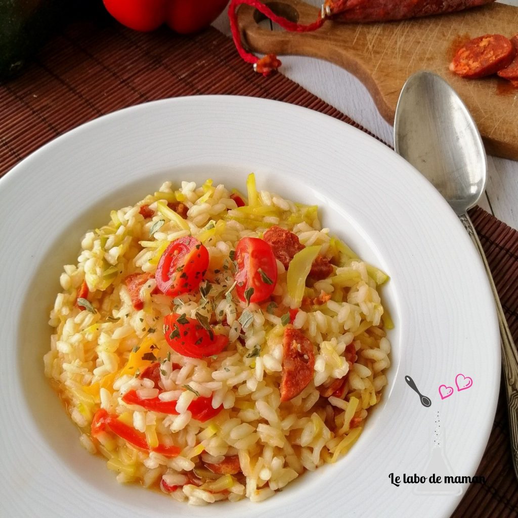 risotto courgette chorizo