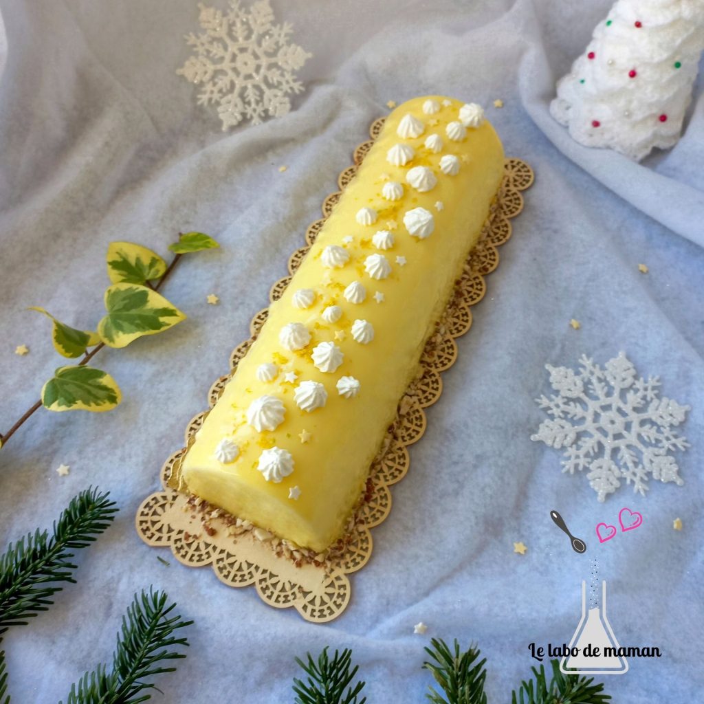 buche citron et insert framboise