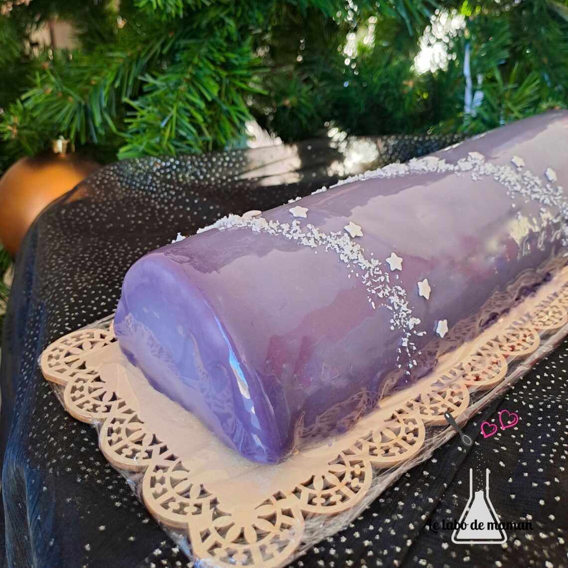 bûche insert vanille bavaroise myrtille