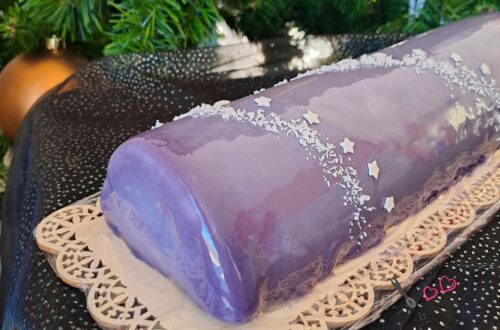 bûche insert vanille bavaroise myrtille