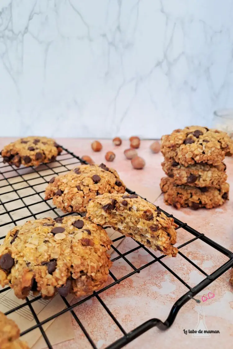 cookies avoine chocolat noisette