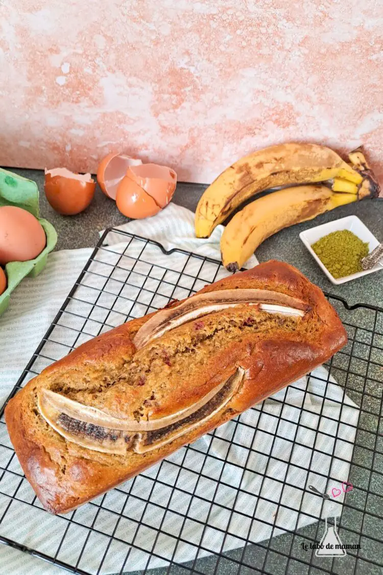 gateau banane framboise